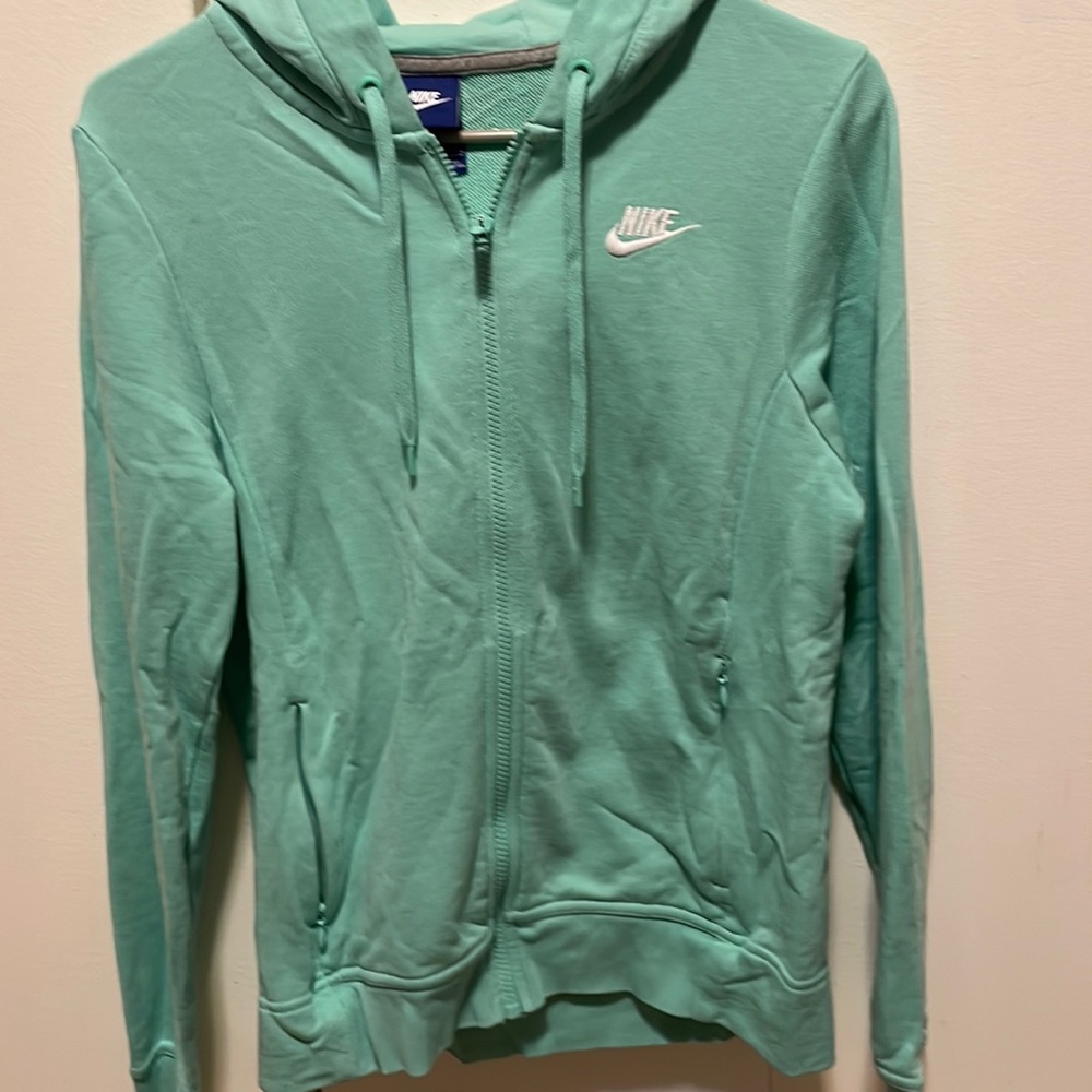 Nike, mint green, full zip Hoodie, size small
